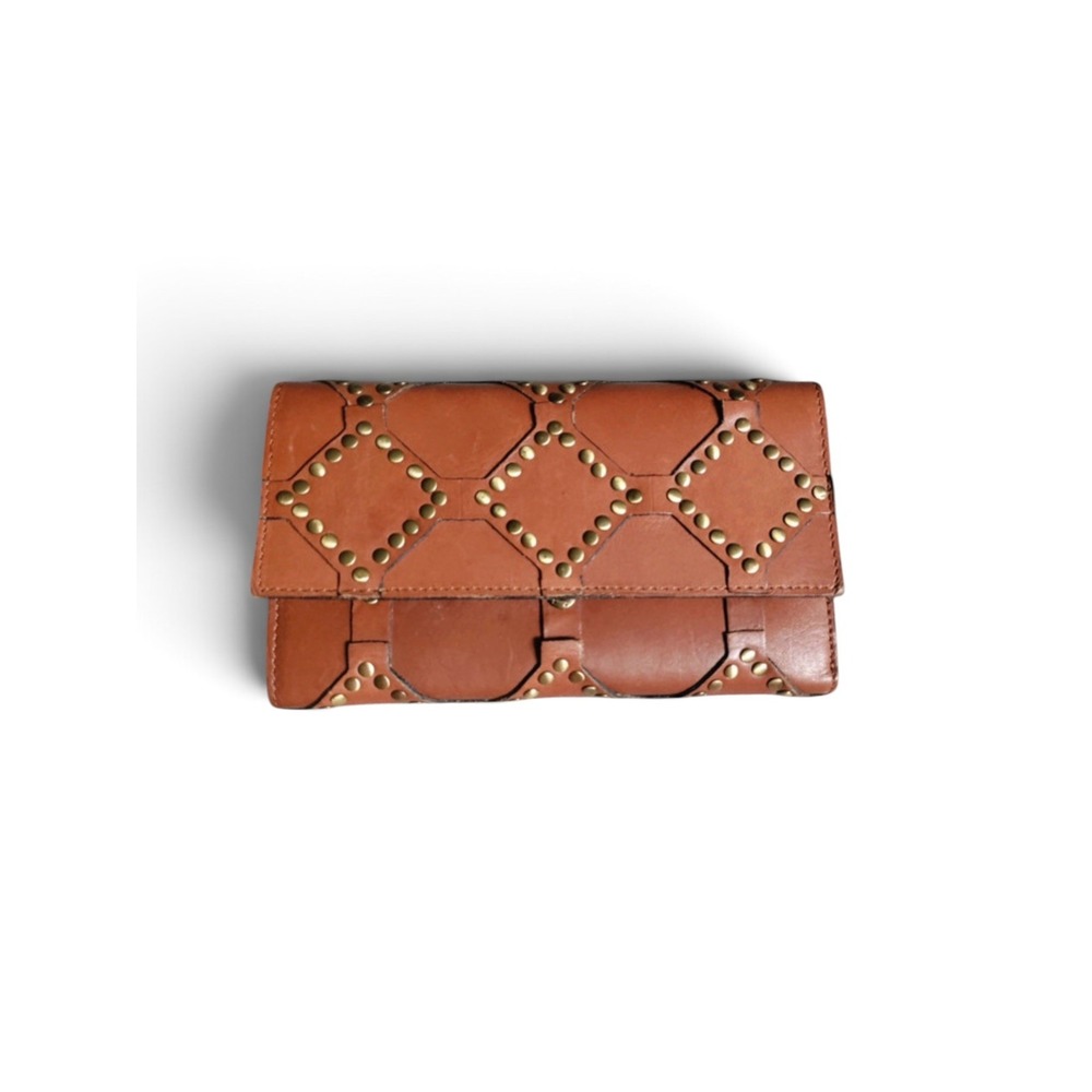 Patricia Nash Studded Leather Wallet Terresa Diamond Toast Slim Bifold NWOT $220